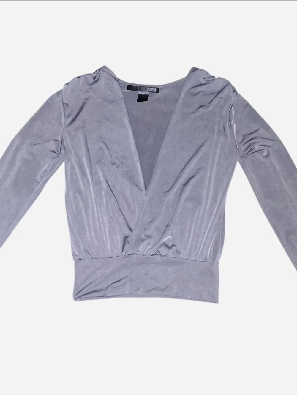 Rebel Sugar shiny silver grey blouse